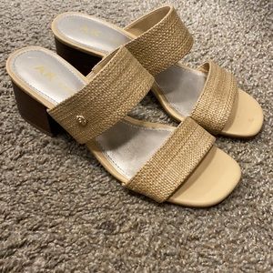 Woven low heeled sandals